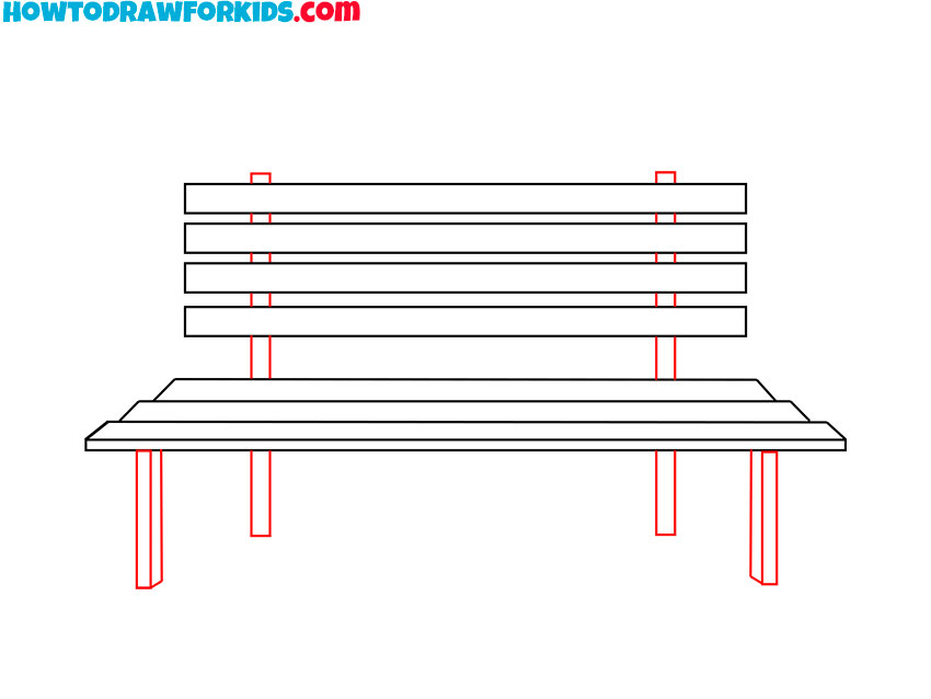 how to draw a bench seat