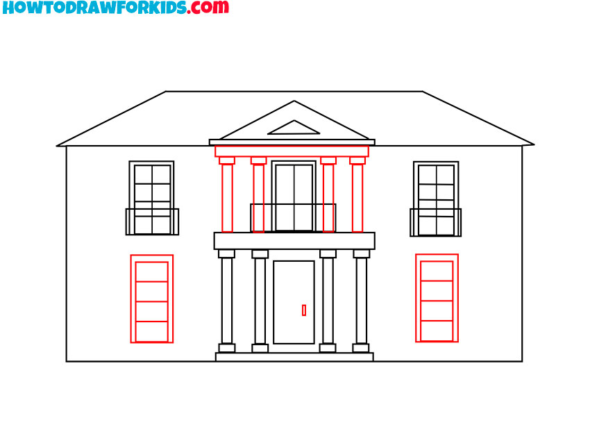 how to draw a cartoon mansion