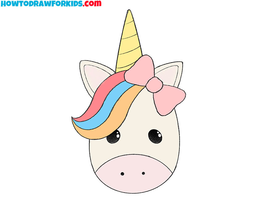 How to Draw a Unicorn Face Step by Step - Easy Drawing Tutorial For Kids