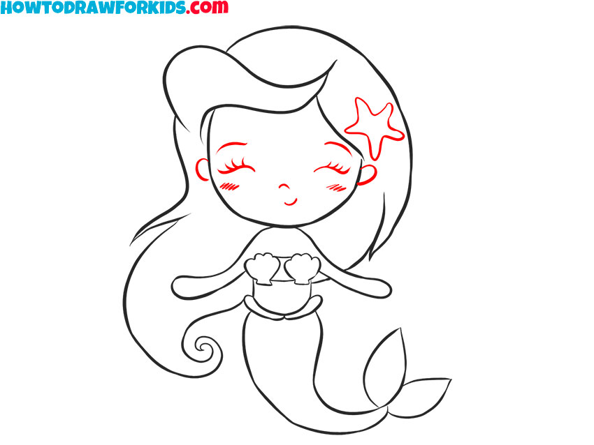 how to draw a little mermaid easy