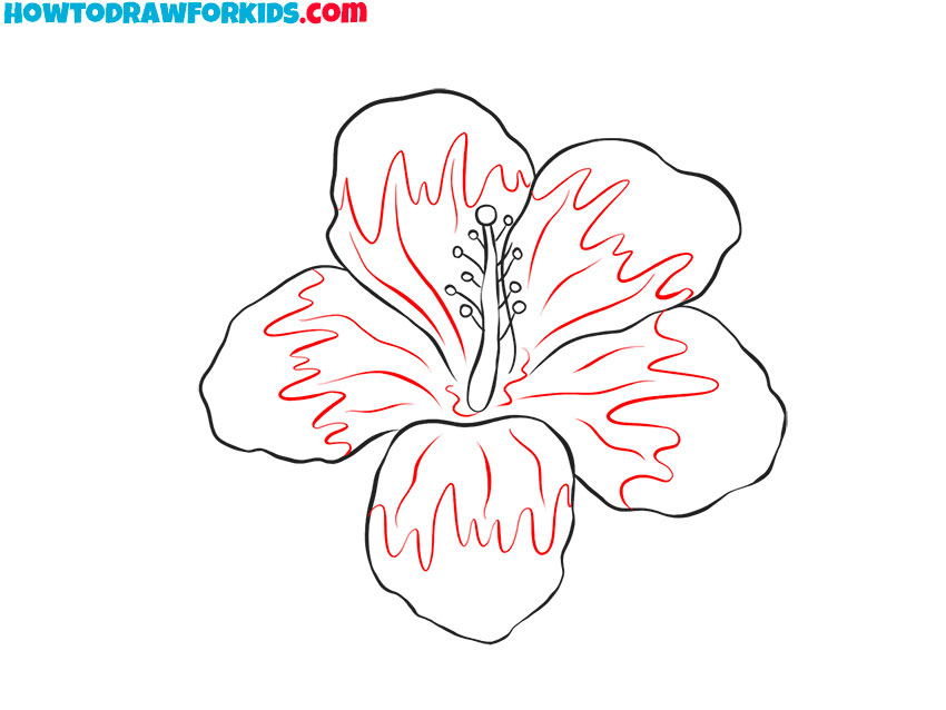 how to draw a simple hibiscus flower