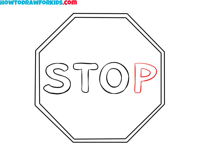how to draw a stop sign for beginners