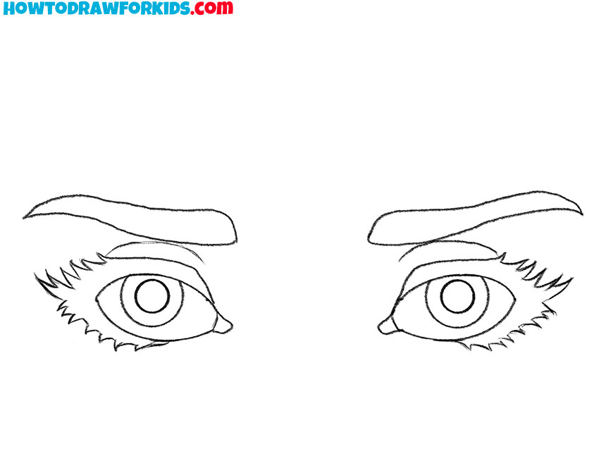 how to draw eyes looking at you easy