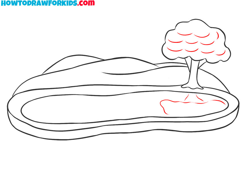 how to draw water lake