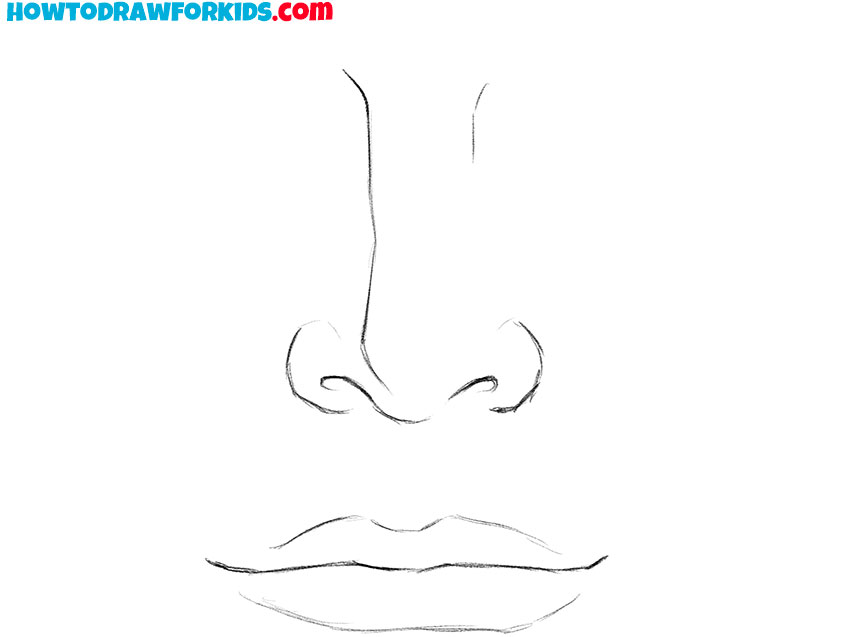 nose and mouth drawing tutorial