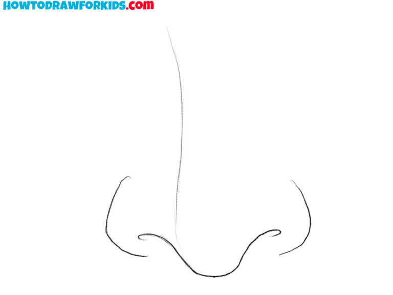 How to Draw a Nose From the Front - Easy Drawing Tutorial