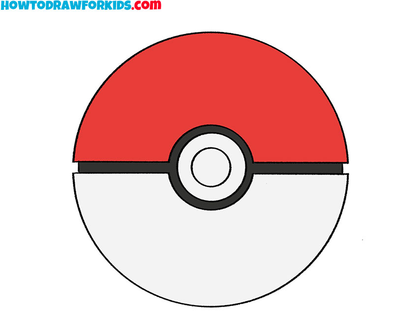 How to Draw a Poke Ball Easy Drawing Tutorial For Kids