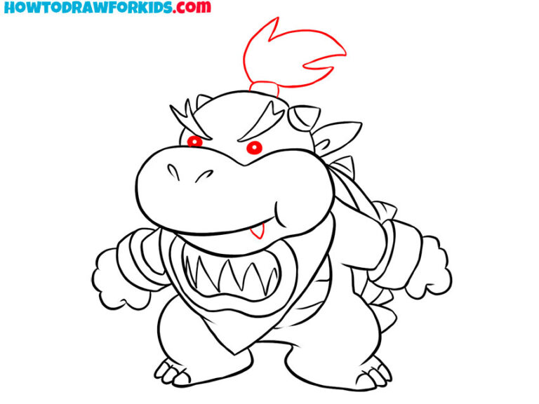 How to Draw Bowser Junior - Easy Drawing Tutorial For Kids