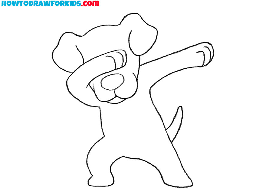 simple dog dabbing drawing