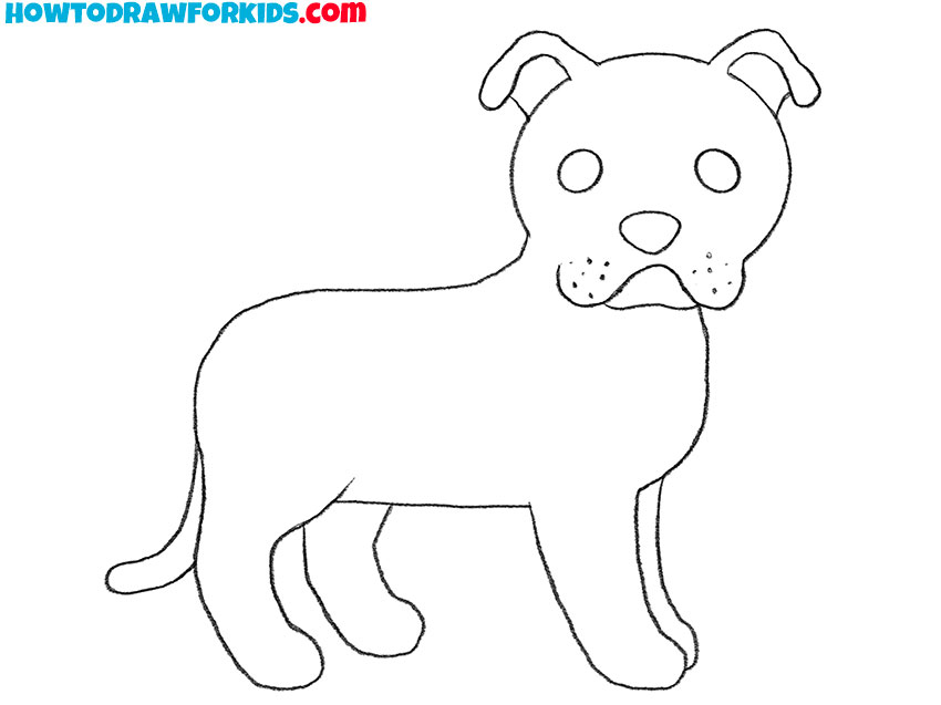 simple dog from the side drawing