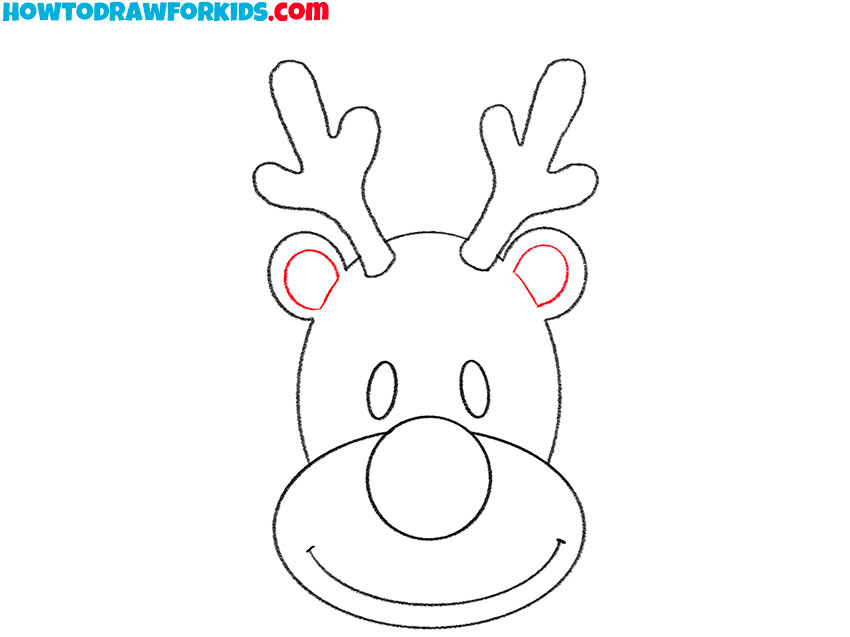 simple rudolph face drawing