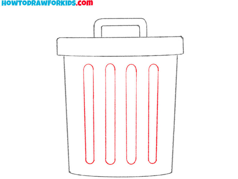 How to Draw a Trash Can Easy Drawing Tutorial For Kids