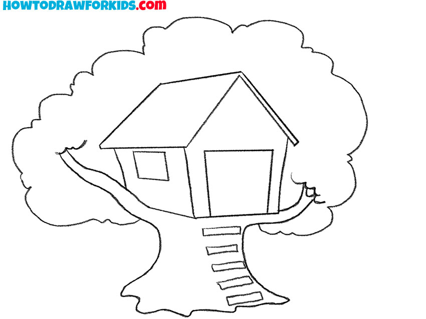 tree house drawing with color