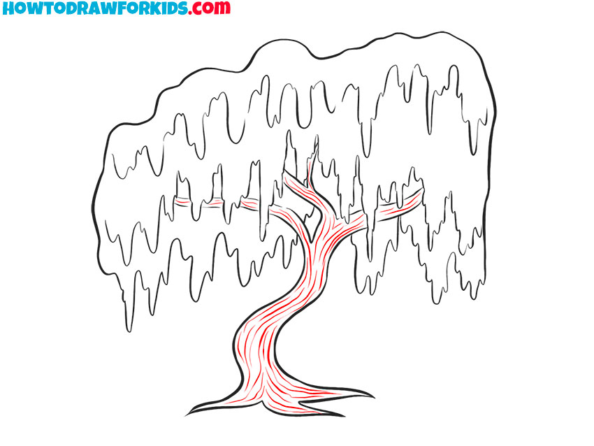 willow tree drawing easy