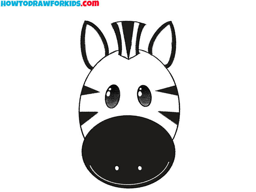 zebra face drawing tutorial