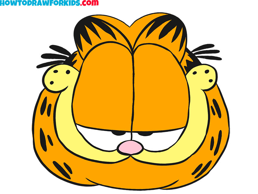 How to draw realistic Garfield Face