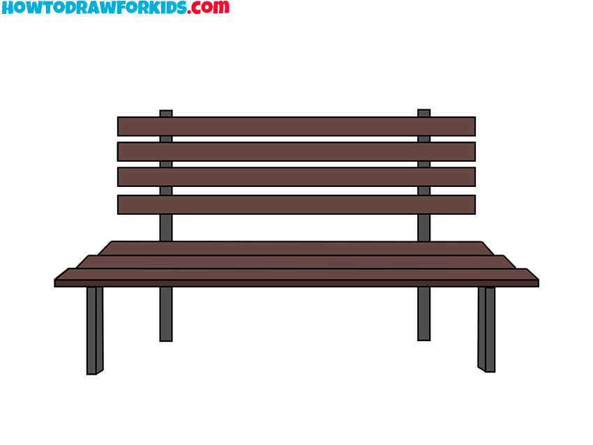 How to draw bench / LetsDrawIt