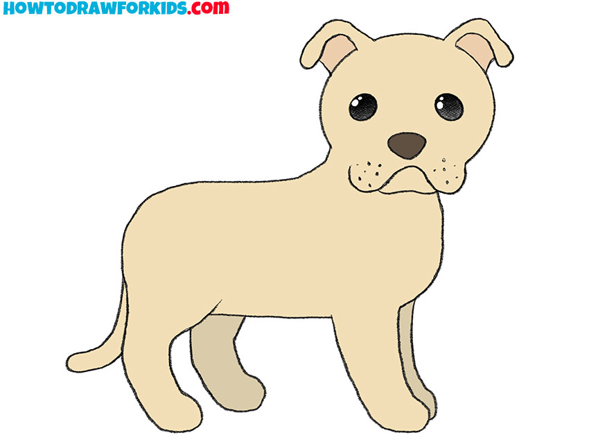 cartoon dog from the side drawing