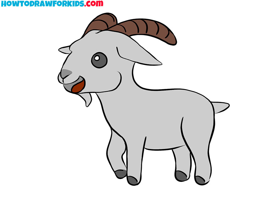 easy goat drawing guide