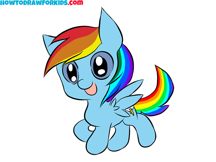 How to Draw Rainbow Dash - Easy Drawing Tutorial For Kids