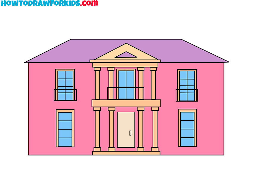 how to draw a mansion for kids