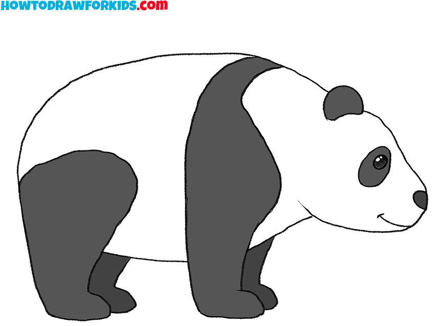 how to draw a panda art simple
