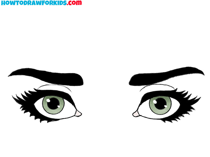 how to draw eyes looking at you and color