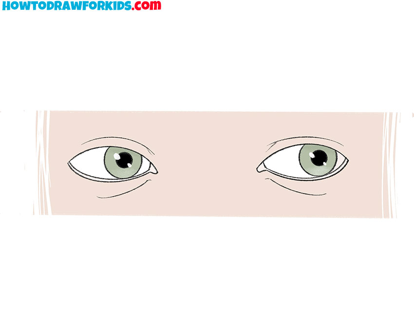 how to draw eyes looking to the side and color