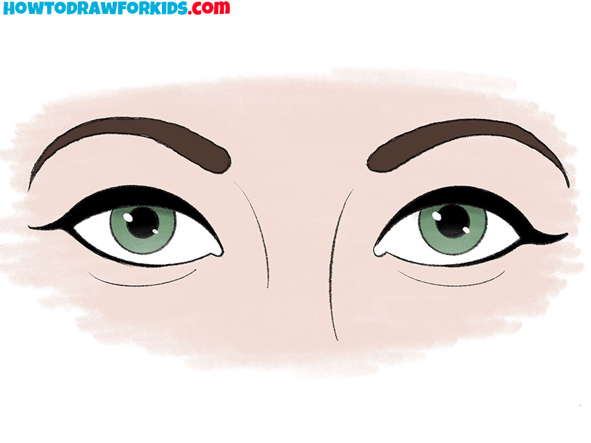 how to draw female eyes and color