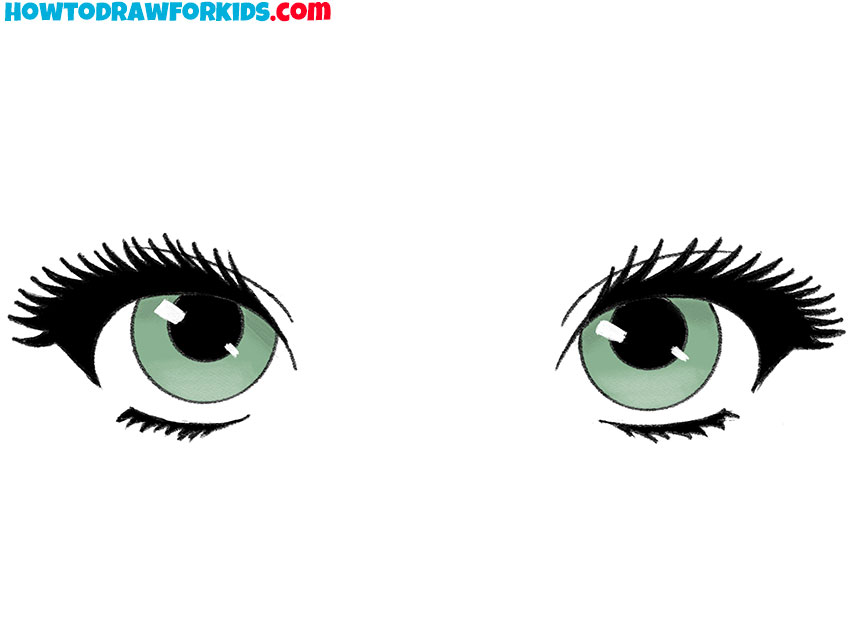 how to draw girl eyes and color