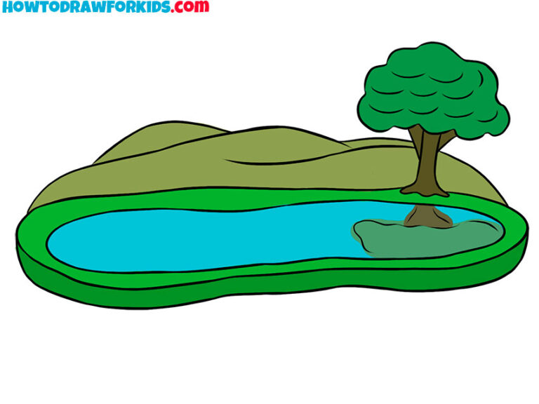 How to Draw a Lake Easy Drawing Tutorial For Kids