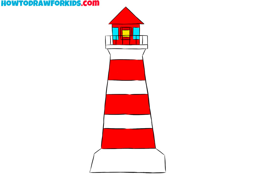 How to Draw a Lighthouse - Easy Drawing Tutorial For Kids