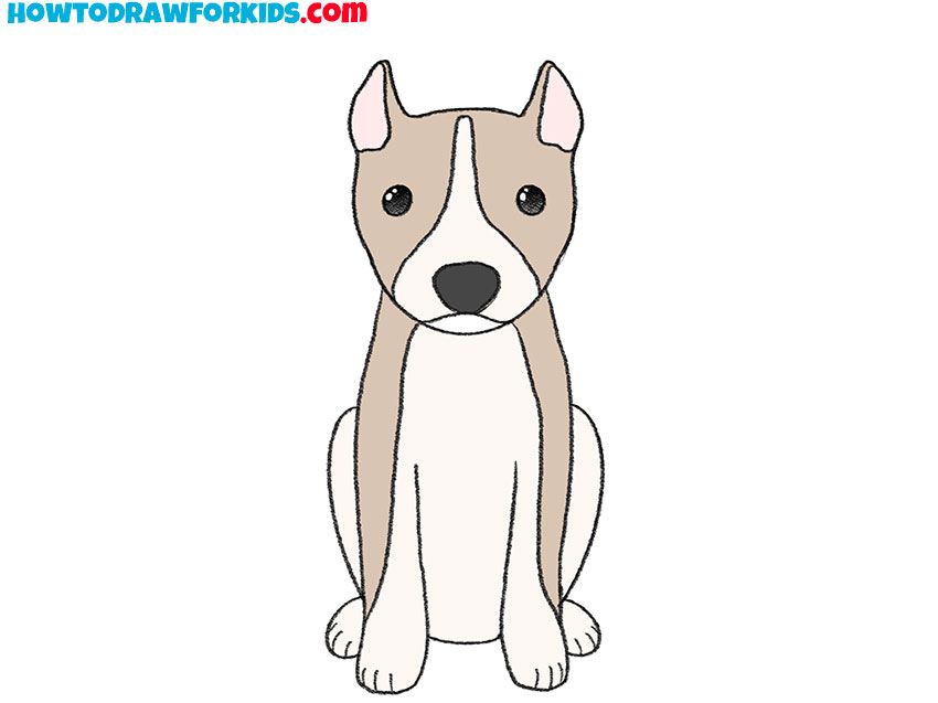 cute pitbull dog drawing