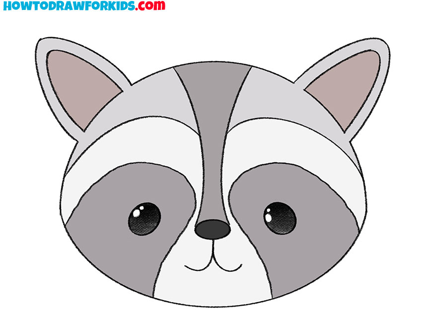 raccoon face drawing lesson