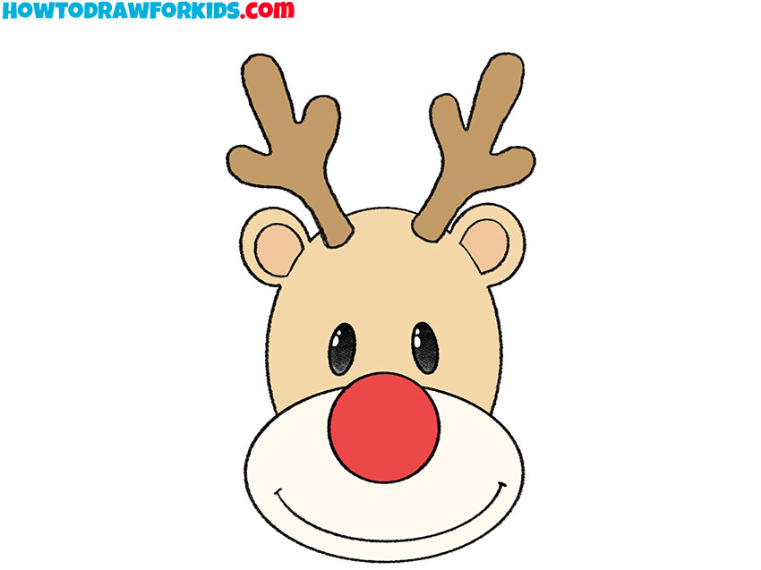 rudolph face drawing for kids