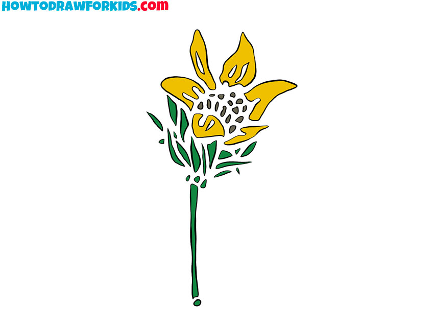 simple wildflower drawing