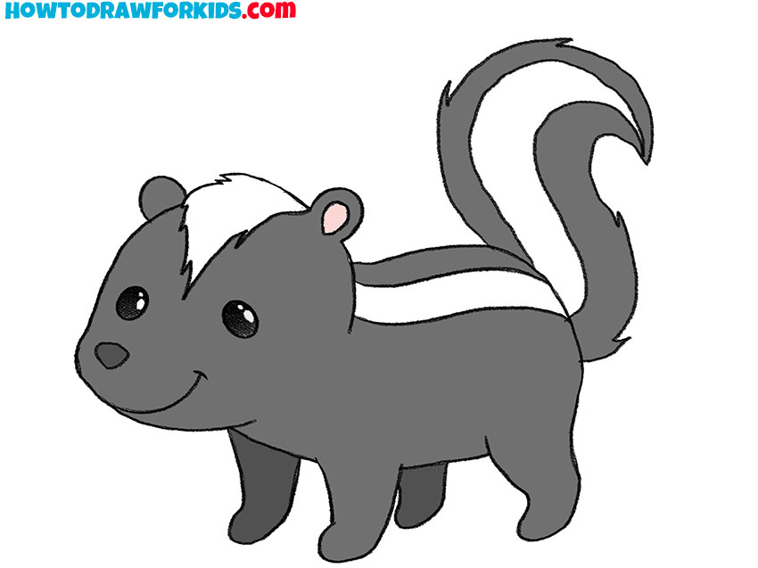 How to Draw a Skunk - Easy Drawing Tutorial For Kids