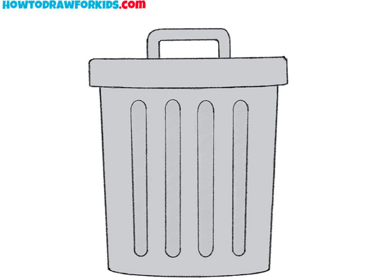 How to Draw a Trash Can Easy Drawing Tutorial For Kids