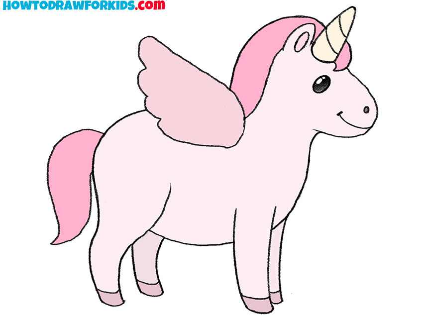 How To Draw A Cute Unicorn With Wings