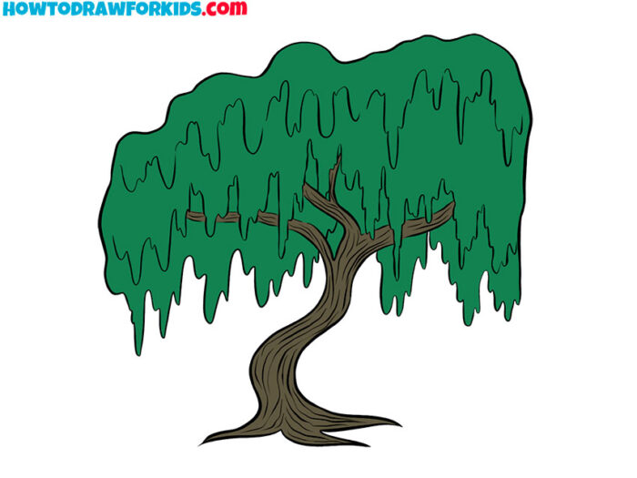 How to Draw a Willow Tree - Easy Drawing Tutorial For Kids