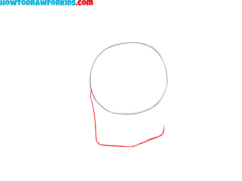 Draw a Corner for the Bottom of the Head