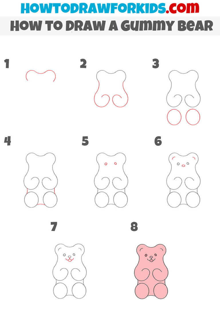 How to Draw a Gummy Bear Step by Step Easy Drawing Tutorial For Kids
