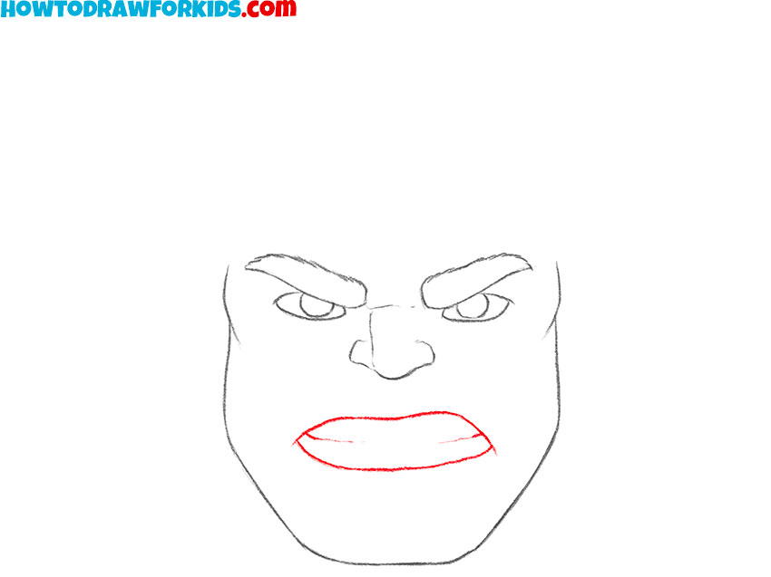 Draw Hulk's grin