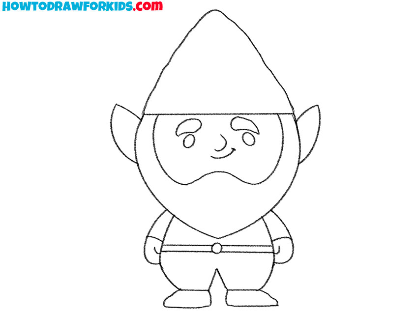 Define the final outline of the gnome