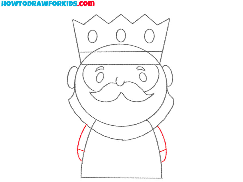 Draw the hands of the king