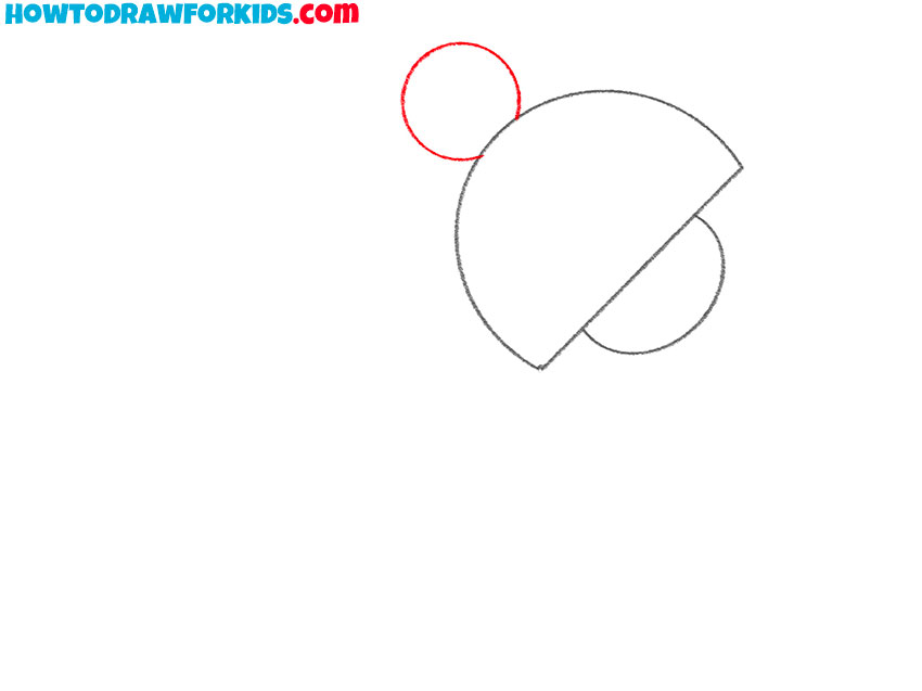 Draw the top hinge joint of the lamp