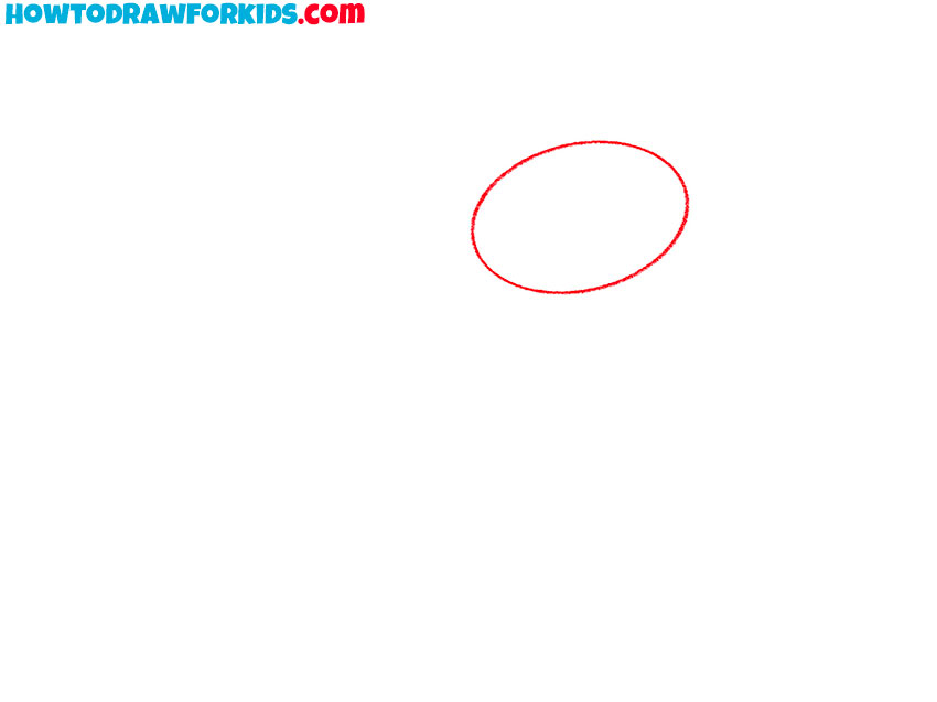 Sketch the animal’s oval head outline
