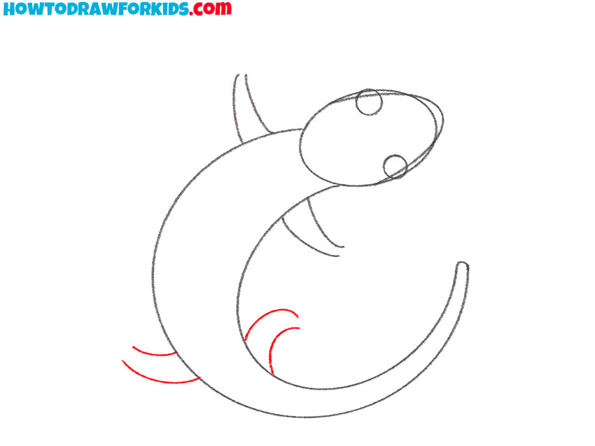 Sketch the hind legs of the animal