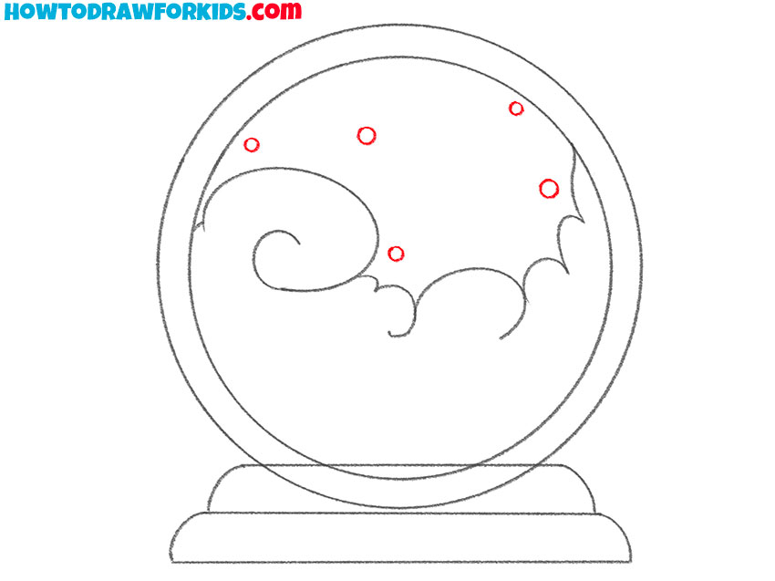 Draw the small dots inside the magic ball