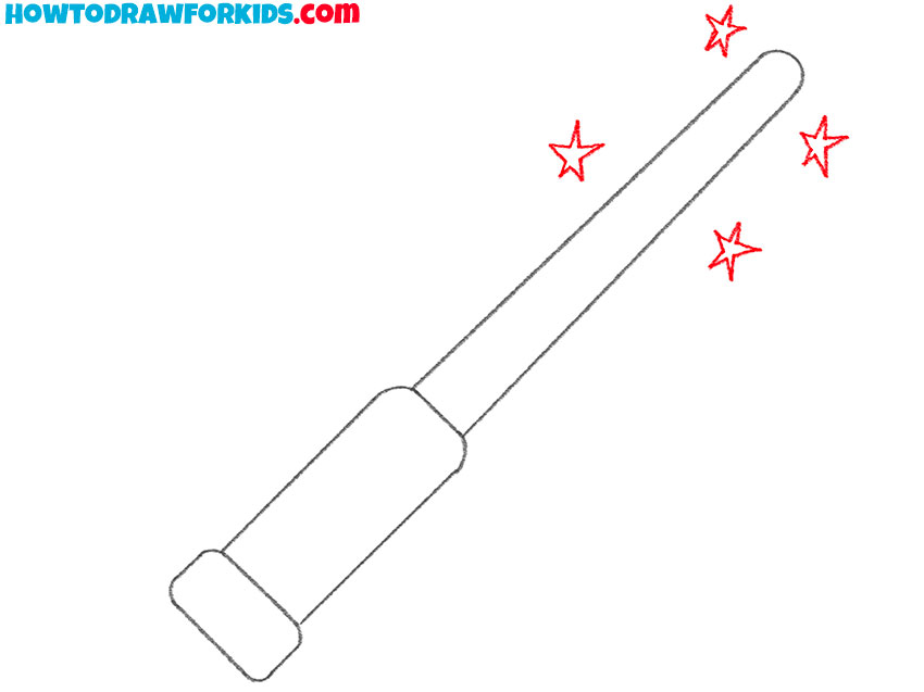 Draw the magic stars around the wand